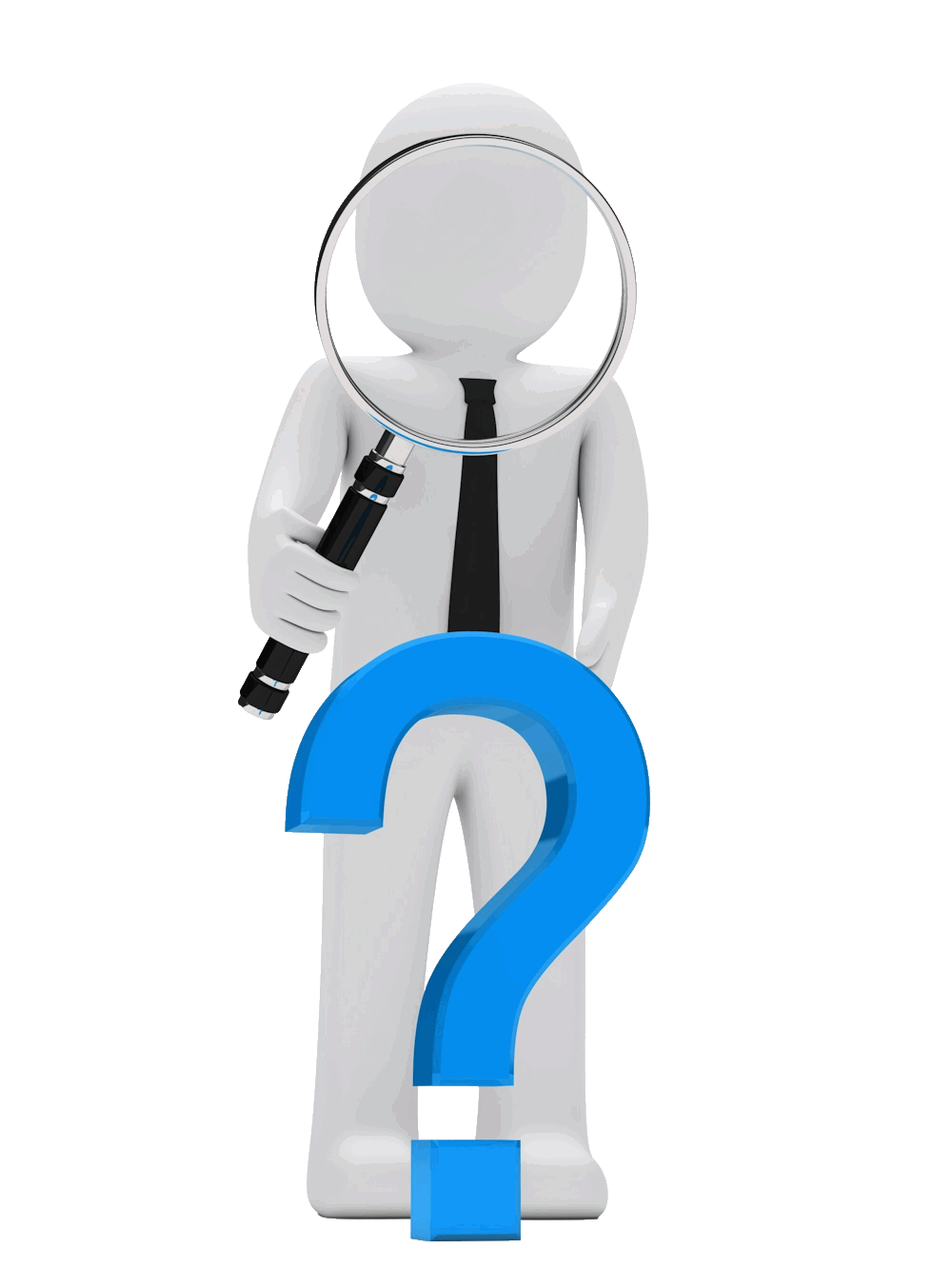 Illustration of FAQ with magnifying glass and question mark symbol